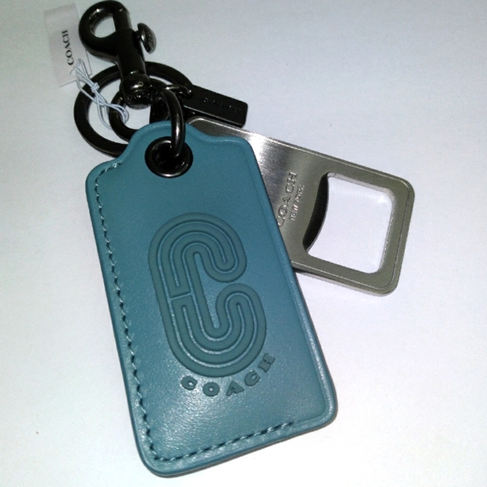 Coach Fob Keychain Bottle opener blue
